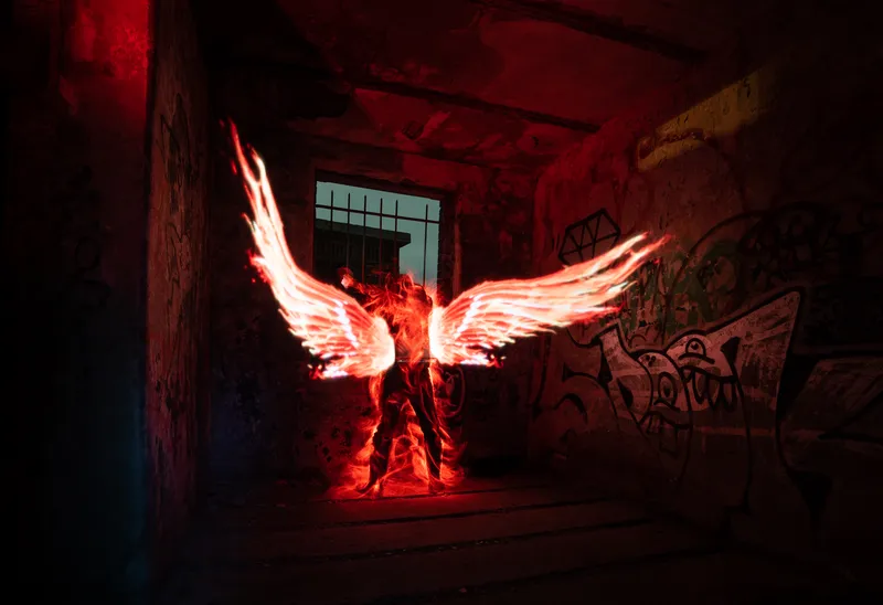 Light painting Grain Fort