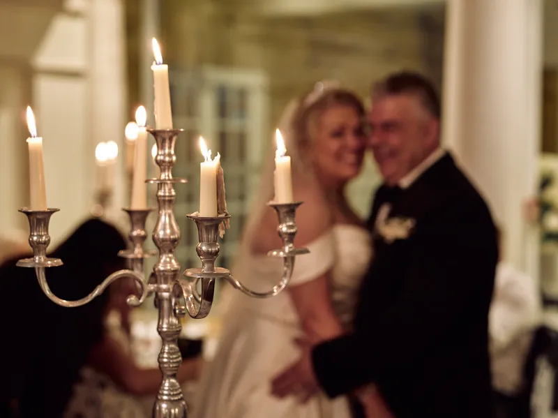 Candlelit first dance at Friern Manor
