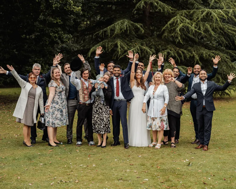 Group photo on the lawn at Oakwood House