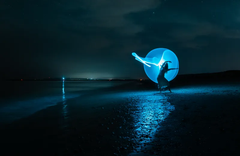 Light painting at the beach 4