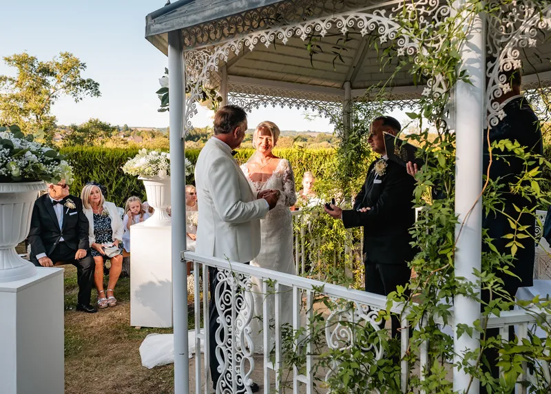 Outdoor ceremony in the Garden Gazebo at The Orchard