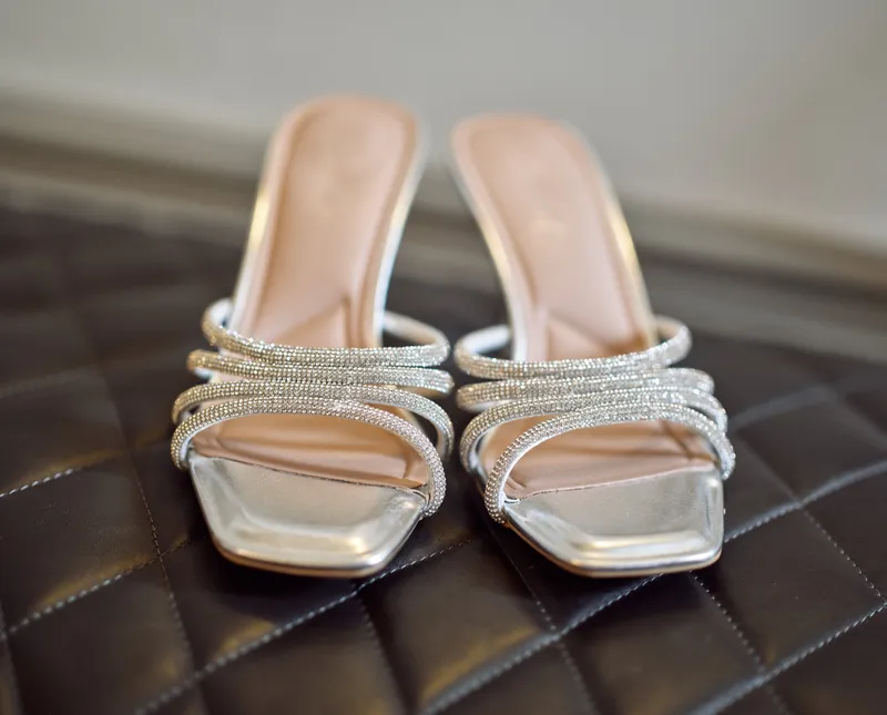Bridal shoes detail at Friern Manor