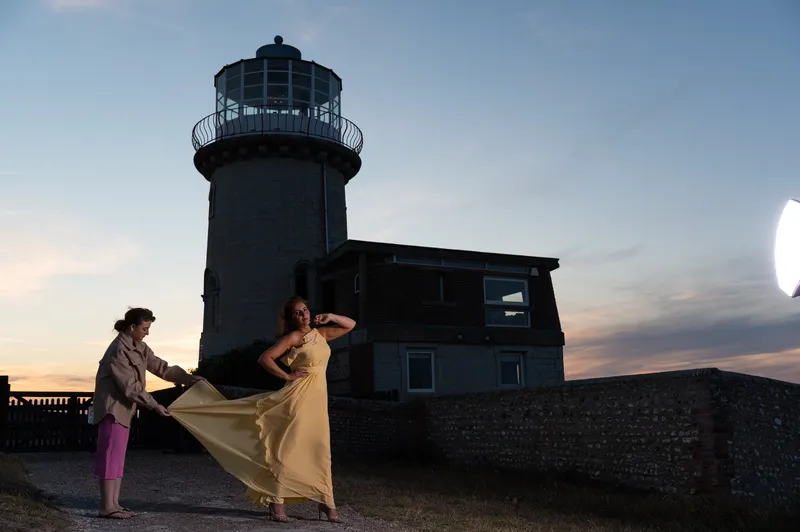 Flowy Yellow Dress Photoshoot at Belle Tout Lighthouse, Sussex, photo 5