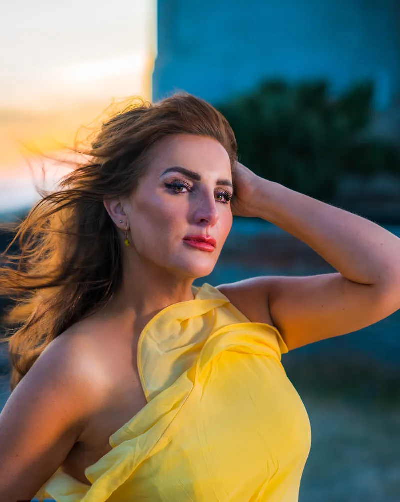 Flowy Yellow Dress Photoshoot at Belle Tout Lighthouse, Sussex, photo 3