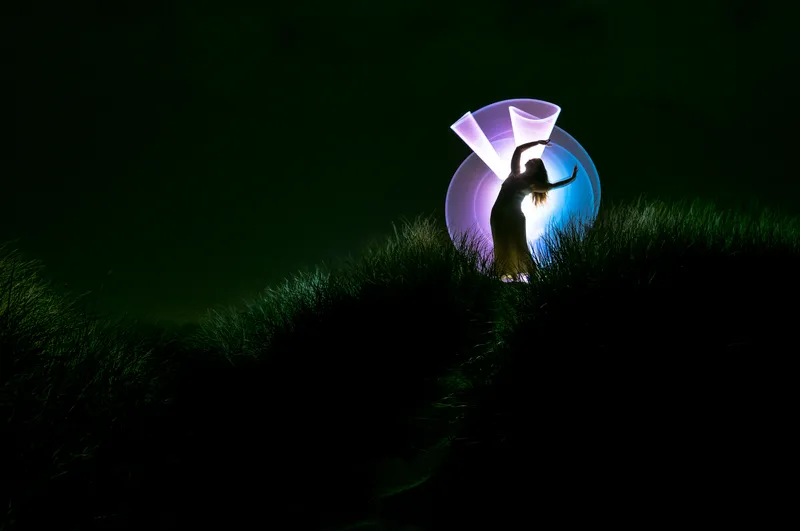 Light painting at the beach 3