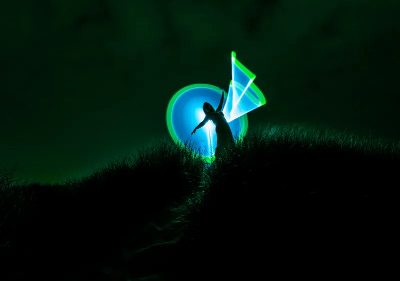Light painting at the beach 2